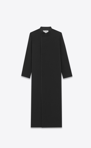 YSL Kaftan In Wool And Mohair Black | MQJUI8715