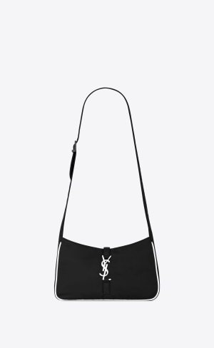 YSL Le 5 À 7 Crossbody Bag In Econyl® Regenerated Nylon Black And White | PJCAD9023