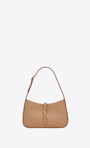 YSL Le 5 À 7 In Vegetable-tanned Leather Brown Gold | UQIEZ1450