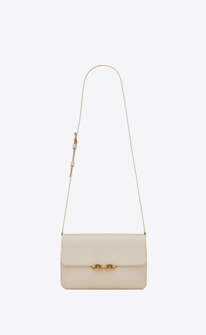 YSL Le Maillon Satchel In Smooth Leather Blanc Vintage | GHCVW2857