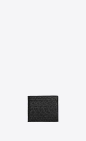 YSL Le Monogramme East/West Wallet In Embossed Smooth Leather Black | AGQZI1692