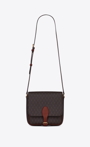 YSL Le Monogramme Medium Satchel In Cassandre Canvas And Smooth Leather Chestnut | USWMG2498