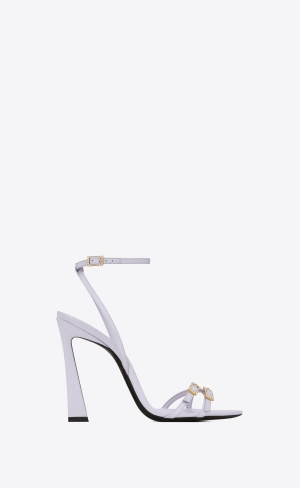 YSL Lila Sandals In Crepe Satin Soft Lila | NVHGB0276