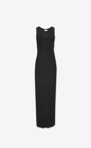 YSL Long Dress In Jersey Black | GXYJK4153