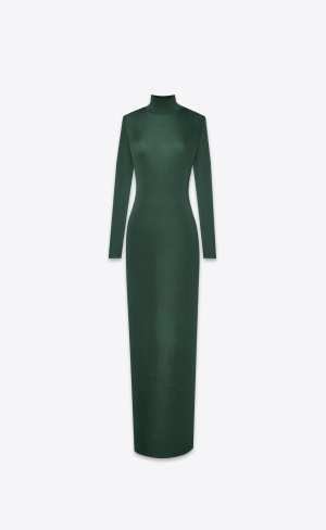 YSL Long Dress In Knit Vert Foret | FJONS6742