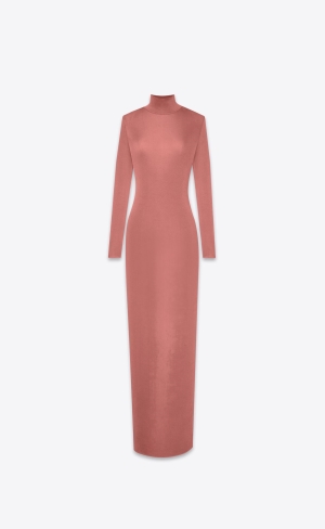 YSL Long Dress In Knit Vieux Rose | GTVDB5023