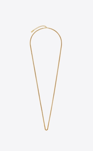 YSL Long Wheat Chain Necklace In Metal Aged Gold | JPEUL1348