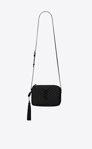 YSL Lou Camera Bag In Quilted Leather Black | TXPKO4125