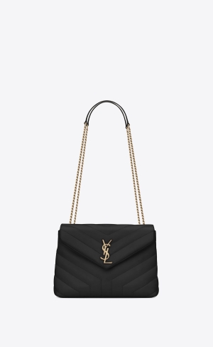 YSL Loulou Small Chain Bag In Quilted "Y" Leather Noir | LJSTN9682