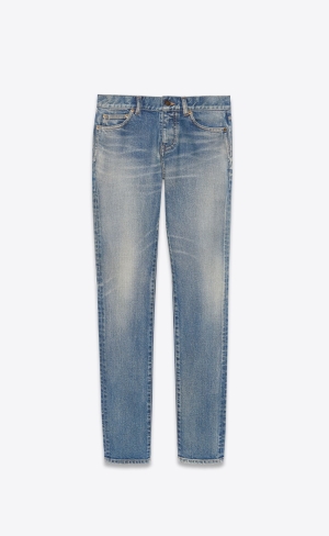 YSL Low-rise Jeans In Dirty Sandy Blue Denim Dirty Sandy Blue | CVPJO7315