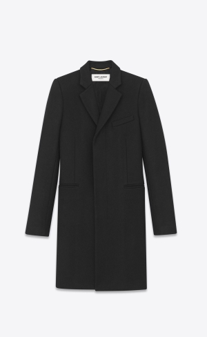 YSL Masculine Wool Coat Black | XDMEB8672