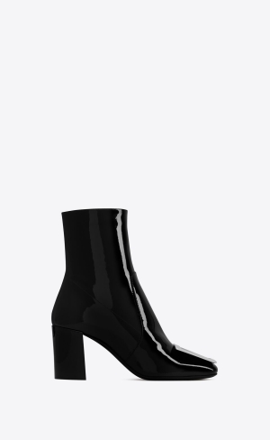 YSL Maxine Booties In Patent Leather Black | CNPTA9346