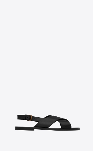 YSL Mojave Sandals In Smooth Leather Black | LGZAO7902