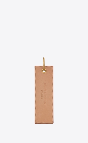 YSL Nastro Saint Laurent Keyring In Smooth Leather Brown Gold | CMDWV3851