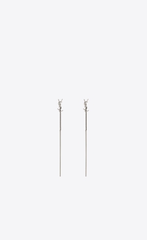 YSL Opyum Threader Earrings In Metal Mirror | OGBJL4826