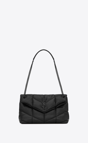 YSL Puffer Small Chain Bag In Quilted Lambskin Black | PSZYN0976