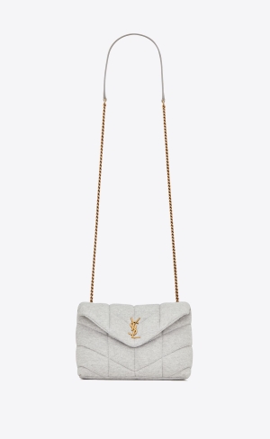 YSL Puffer Toy Bag In Jersey Mottled Grey | NQXPD6713