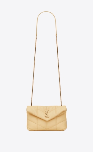 YSL Puffer Toy Bag In Quilted Lambskin Light Vanilla | RZXLV8104