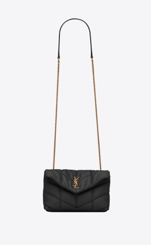 YSL Puffer Toy Bag In Quilted Lambskin Noir | YOIZA8465