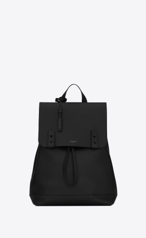 YSL Sac De Jour Backpack In Grained Leather Black | QZSVR5498