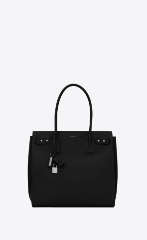 YSL Sac De Jour North/South Tote In Grained Leather Black | TMHCL7205