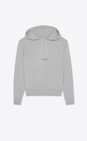 YSL Saint Laurent Rive Gauche Hoodie Grey Rinse | ENJPX6479