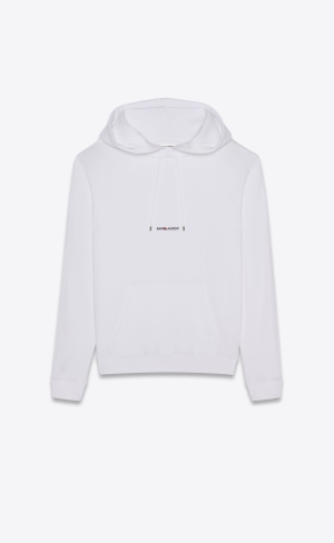 YSL Saint Laurent Rive Gauche Hoodie White | YGQFZ8361