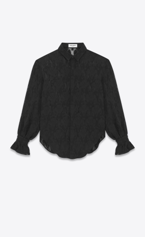 YSL Shirt In Silk Black | VTJWY3287