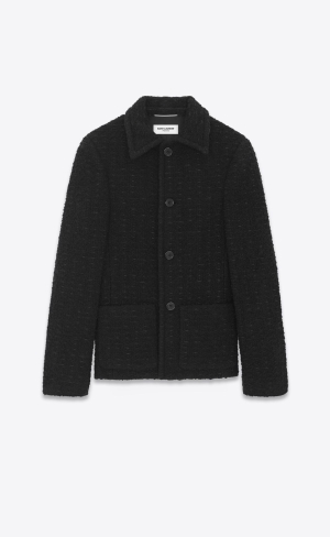 YSL Short Jacket In Tweed Black | MJBAD1647