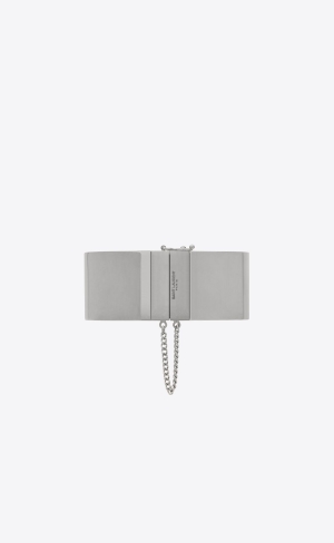 YSL Single Handcuff Bracelet In Metal Palladium | ZDIWN9638