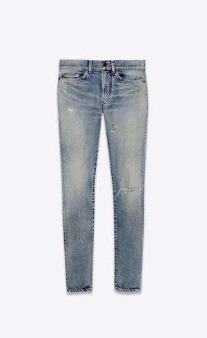 YSL Skinny-fit Jeans In Santa Monica Blue Denim Santa Monica Blue | DZUOS8710