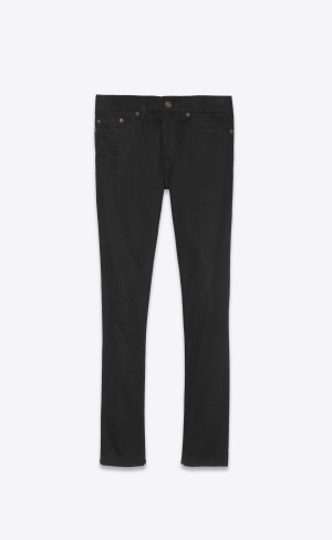 YSL Skinny-fit Jeans In Used Black Denim Used Black | QXZKW9182