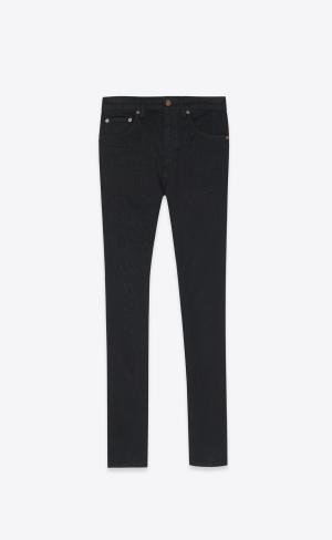 YSL Skinny-fit Jeans In Worn Black Denim Worn Black | CMVUE6935