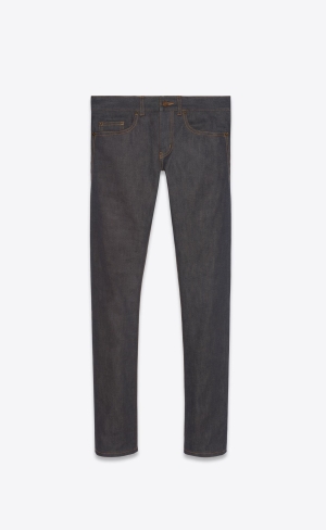 YSL Slim-fit Jeans In Indigo Raw Denim Indigo Raw | INFWG1542