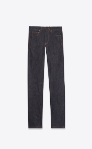 YSL Slim-fit Jeans In Indigo Raw Denim Indigo Raw | YWHVG3120