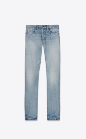 YSL Slim-fit Jeans In Light Fall Blue Denim Light Fall Blue | PTMUK6021