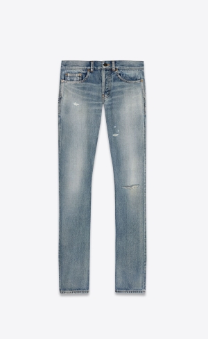 YSL Slim-fit Jeans In Santa Monica Blue Denim Santa Monica Blue | POVCM5367