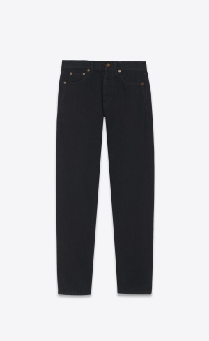 YSL Slim-fit Jeans In Worn Black Denim Worn Black | FRLTN4352