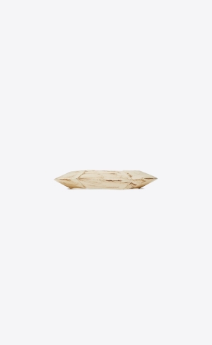 YSL Spinning Top Elastic Bangle In Resin, Wood And Metal Oxidised Silver, Ivory And Brown | QCYTI5360