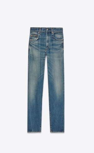 YSL Straight Jeans In Vintage Blue Denim Authentic Vintage Blue | ZCPOY6357