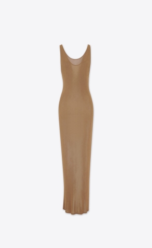 YSL Tank Top Dress In Knit Noisette | OUFDY2074