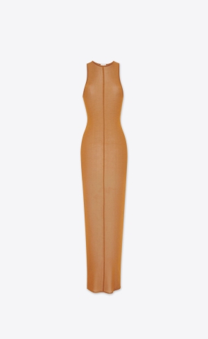 YSL Tank Top Dress In Knit Ocre | AMHUK7640