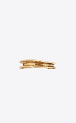 YSL Thin Textured Bangle In Metal Aged Gold | AKHIU5460