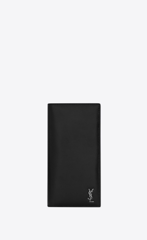 YSL Tiny Cassandre Continental Wallet In Matte Leather Black | NEYFW6041