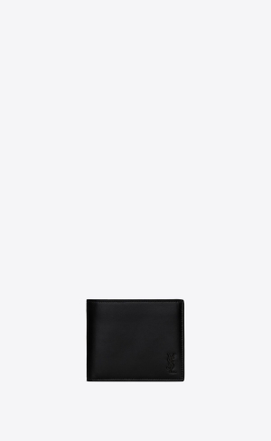 YSL Tiny Cassandre East/West Wallet In Matte Leather Black | HLXFS4765