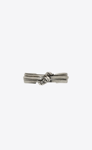 YSL Triple Knot Bracelet In Metal Oxidized Silver | RNOMJ8754