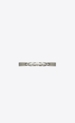 YSL V Bracelet In Metal Oxidized Silver | DXFBV2517