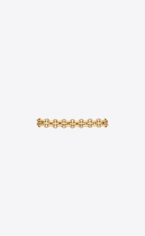 YSL Vintage Knitted Chain Bracelet In Metal Brass Gold | NUAVS0981