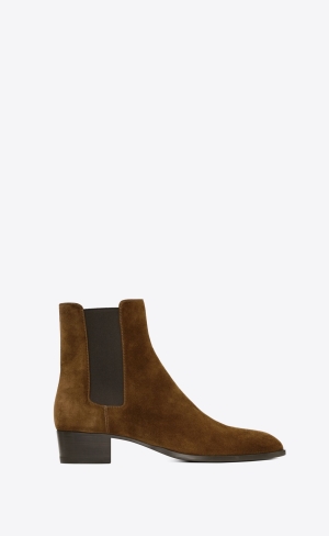 YSL Wyatt Chelsea Boots In Suede Land | AGNRJ2154